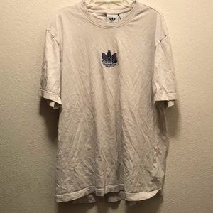 Adidas Originals 3D Trefoil White Blue Short Sleeve T-Shirt Men Medium